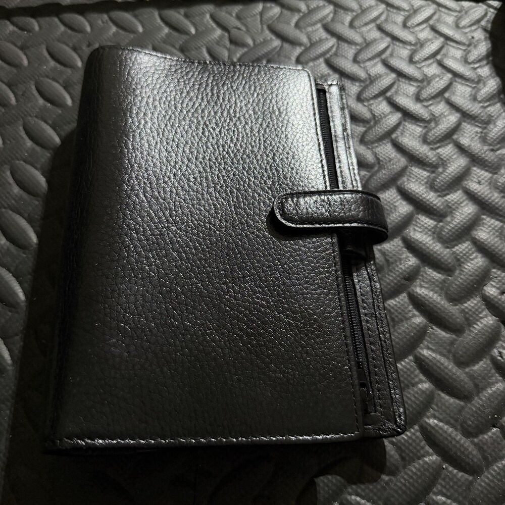 Filofax Lockwood Pocket Slim Deluxe Leather Organiser Black Planner